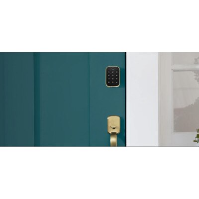 Yale Pro 2 Key Free Pushbutton Keypad Lock with Wi-Fi, Lifetime Brass
